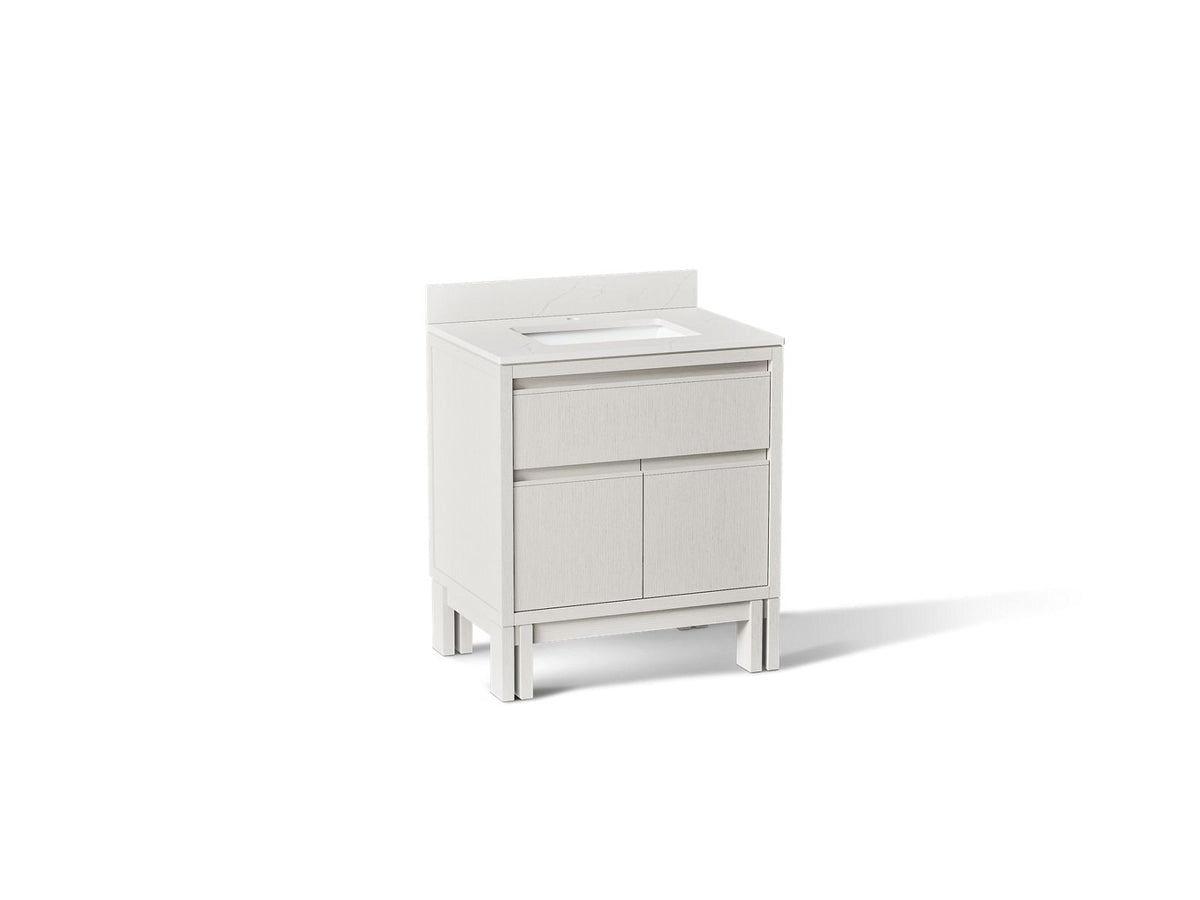 KOHLER K-32836-GW0 Solive 30" Bathroom Vanity Cabinet With Sink And Quartz Top - Gossamer White