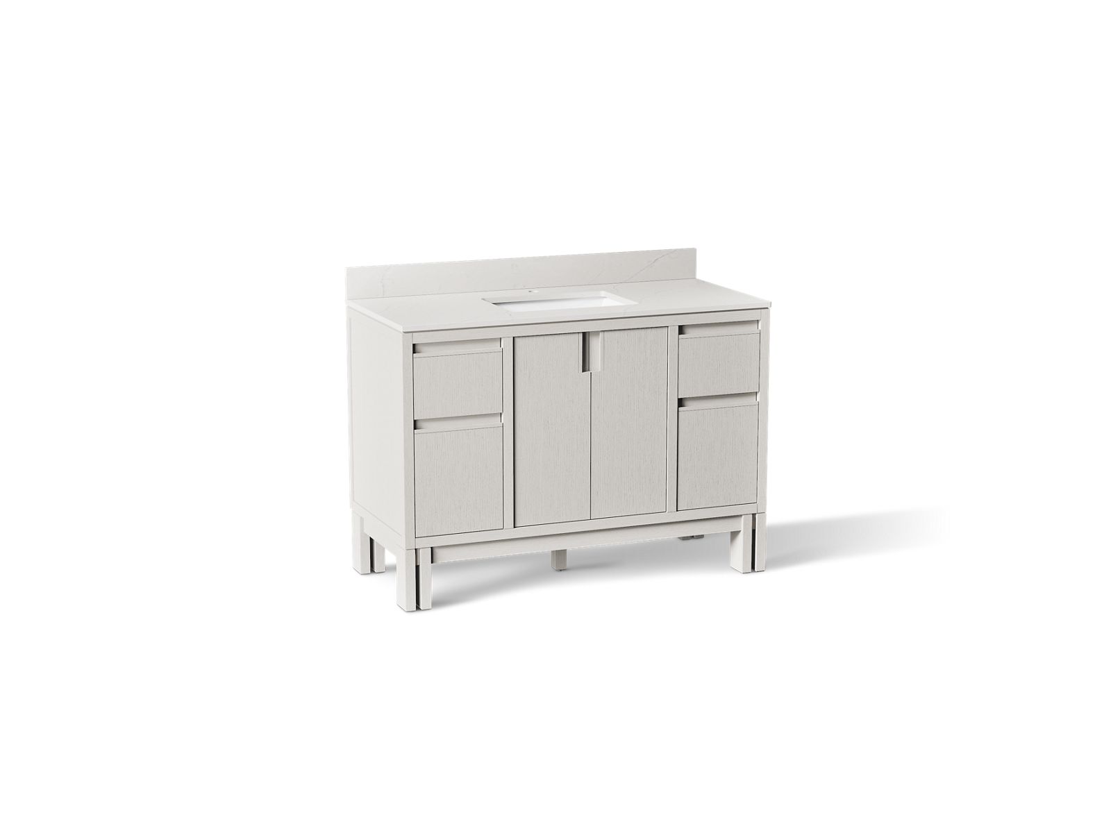 KOHLER K-32839-GW0 Solive 48" Bathroom Vanity Cabinet With Sink And Quartz Top - Gossamer White