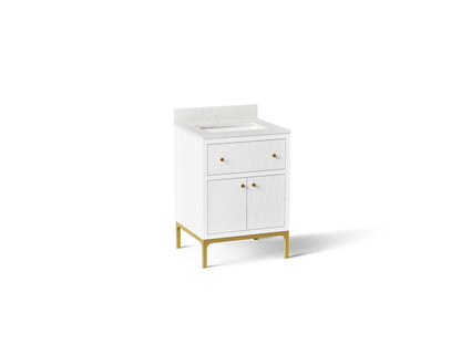 KOHLER K-33000-0 Calpa 24" bathroom vanity cabinet with sink and quartz top - White