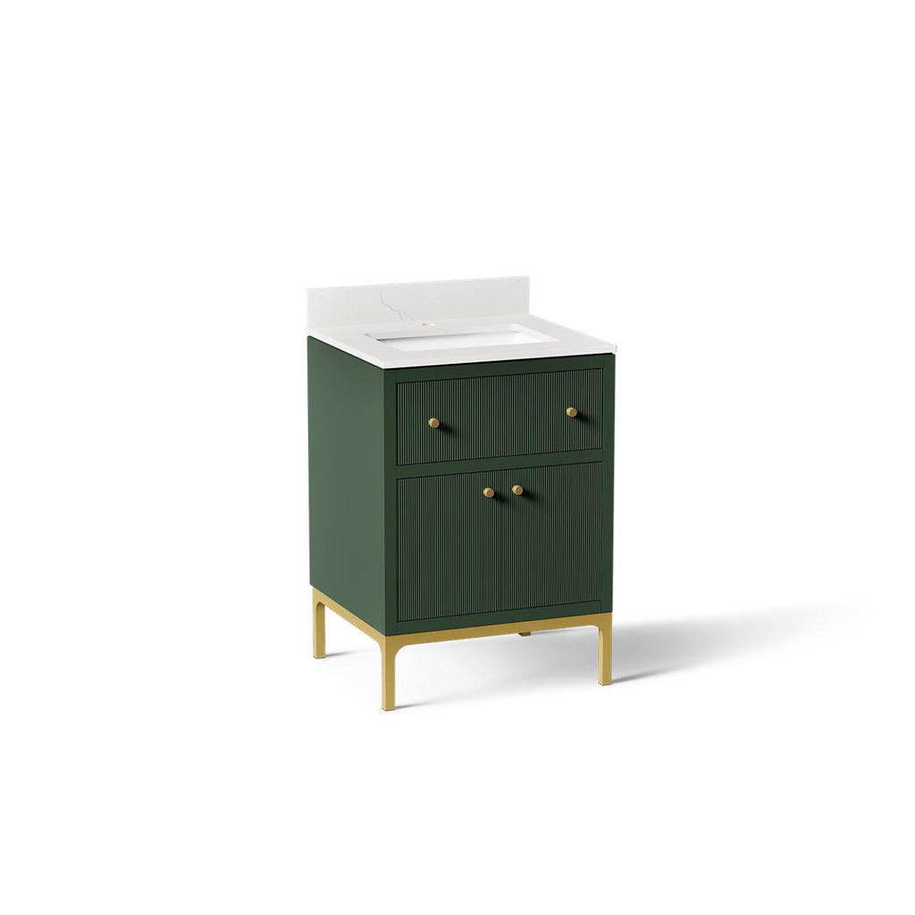 KOHLER K-33000-EMG Calpa 24" Bathroom Vanity Cabinet With Sink And Quartz Top - Emerald Green
