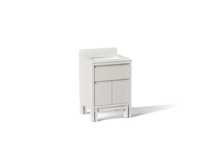 KOHLER K-33015-GW0 Solive 24" bathroom vanity cabinet with sink and quartz top - Gossamer White