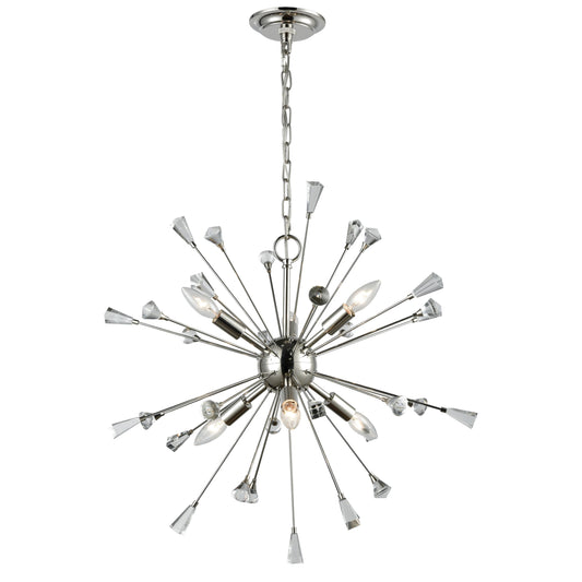 ELK SHOWROOM 33030/6 Sprigny 25'' Wide 6-Light Chandelier - Polished Nickel