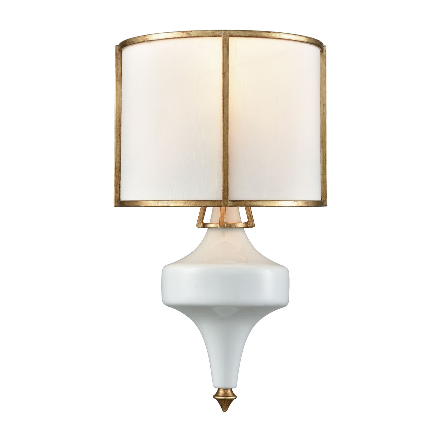 ELK SHOWROOM 33050/1 Ceramique 15'' High 1-Light Sconce - Antique Gold Leaf