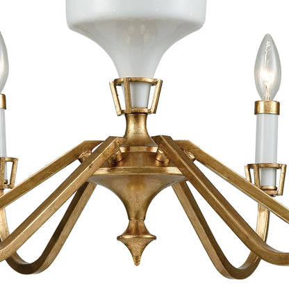 ELK SHOWROOM 33053/6 Ceramique 30'' Wide 6-Light Chandelier - Antique Gold Leaf