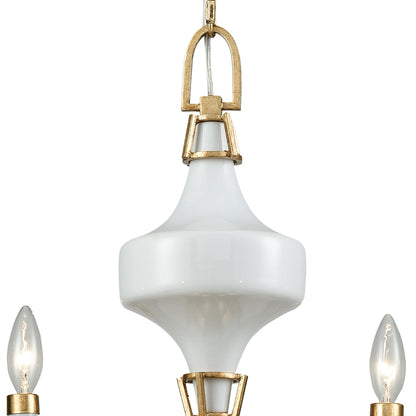 ELK SHOWROOM 33053/6 Ceramique 30'' Wide 6-Light Chandelier - Antique Gold Leaf