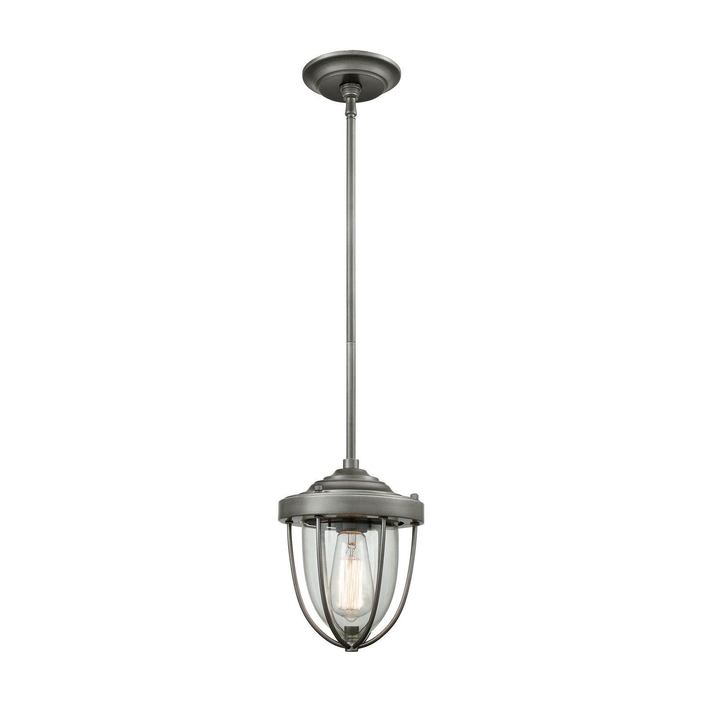 ELK SHOWROOM 33100/1 Sturgis 7'' Wide 1-Light Mini Pendant - Weathered Zinc