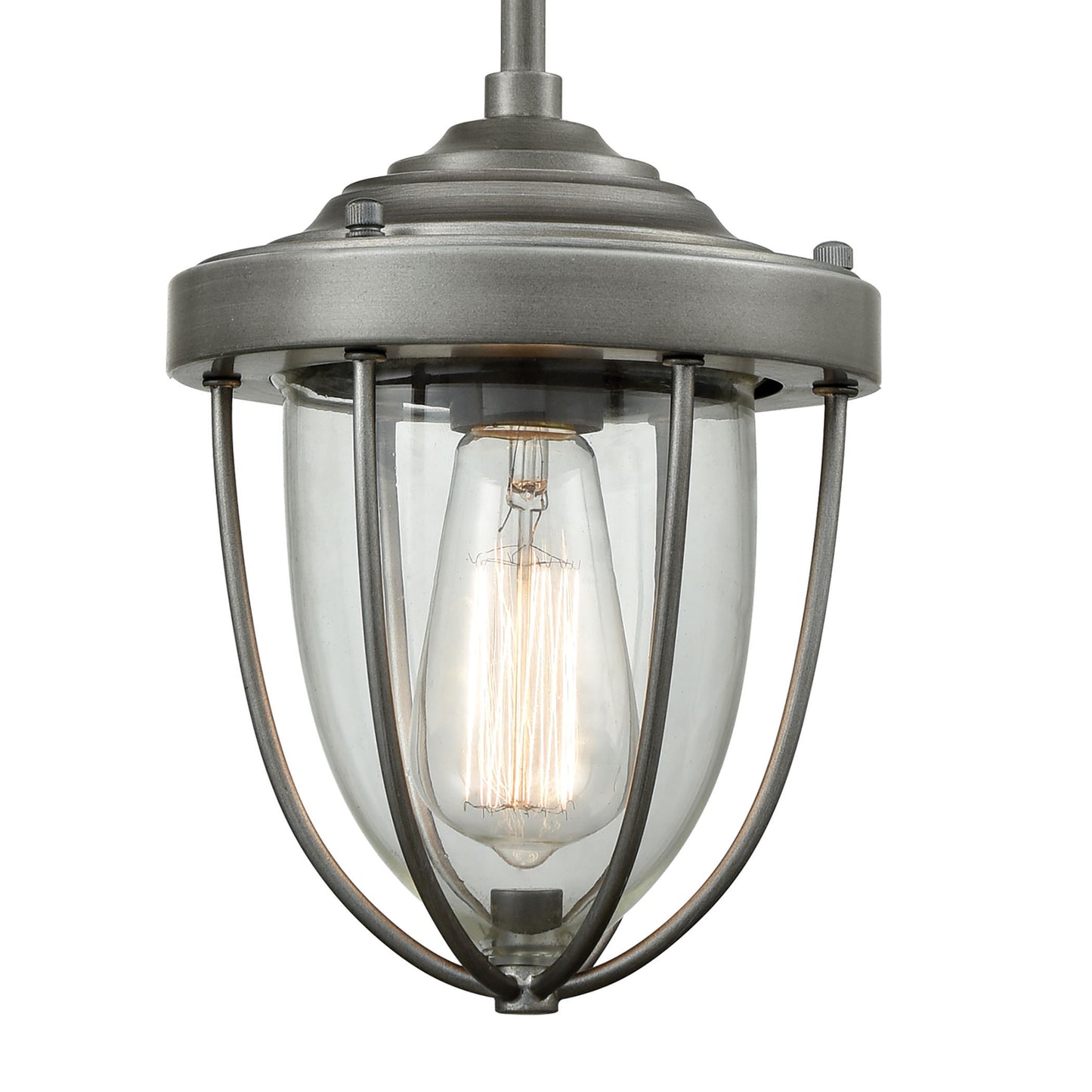 ELK SHOWROOM 33100/1 Sturgis 7'' Wide 1-Light Mini Pendant - Weathered Zinc