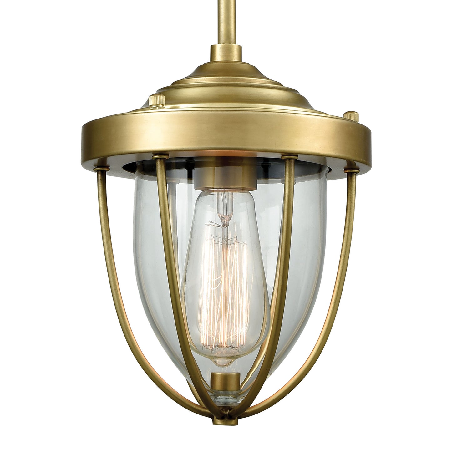 ELK SHOWROOM 33120/1 Sturgis 7'' Wide 1-Light Mini Pendant - Satin Brass