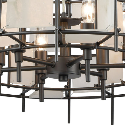 ELK SHOWROOM 33145/6 Spanish Alabaster 24'' Wide 6-Light Chandelier - Dark Graphite