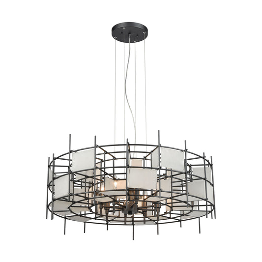 ELK SHOWROOM 33146/8 Spanish Alabaster 32'' Wide 8-Light Chandelier - Dark Graphite