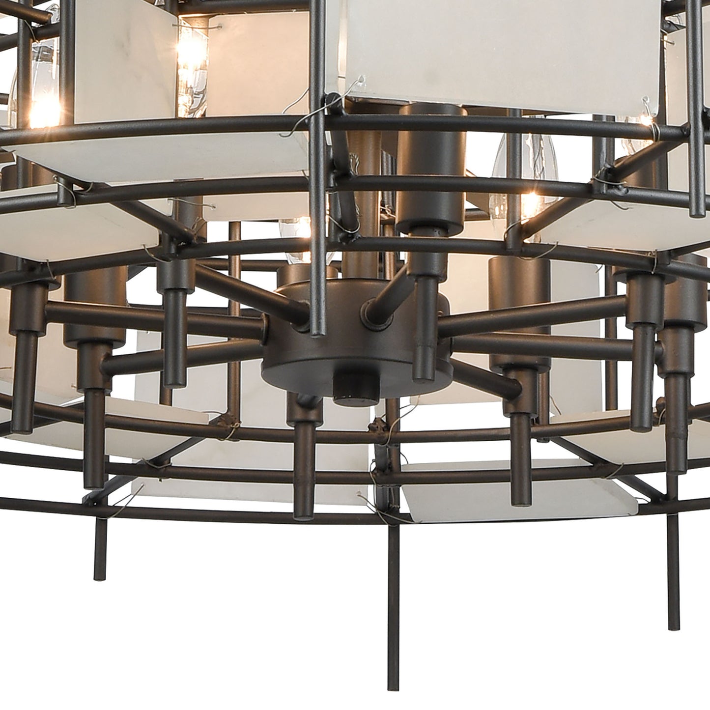 ELK SHOWROOM 33146/8 Spanish Alabaster 32'' Wide 8-Light Chandelier - Dark Graphite