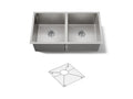 KOHLER K-33154-NA Strive 29-1/2" Undermount Double-Bowl Kitchen Sink - Stainless Steel