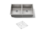 KOHLER K-33154-NA Strive 29-1/2" Undermount Double-Bowl Kitchen Sink - Stainless Steel
