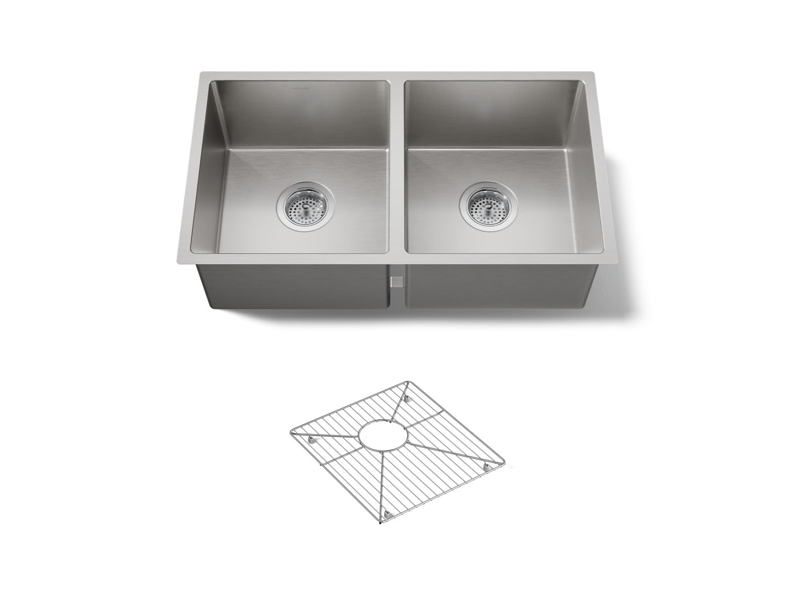 KOHLER K-33154-NA Strive 29-1/2" undermount double-bowl kitchen sink - Stainless Steel