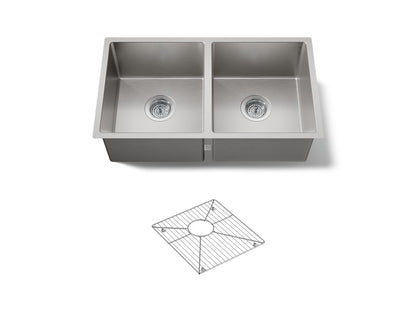 KOHLER K-33154-NA Strive 29-1/2" undermount double-bowl kitchen sink - Stainless Steel