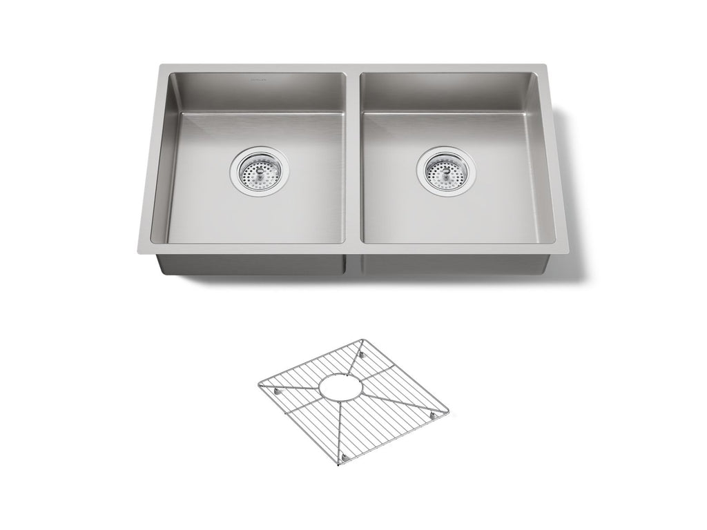 KOHLER K-33155-NA Strive 29-1/2" Undermount Double-Bowl Kitchen Sink - Stainless Steel