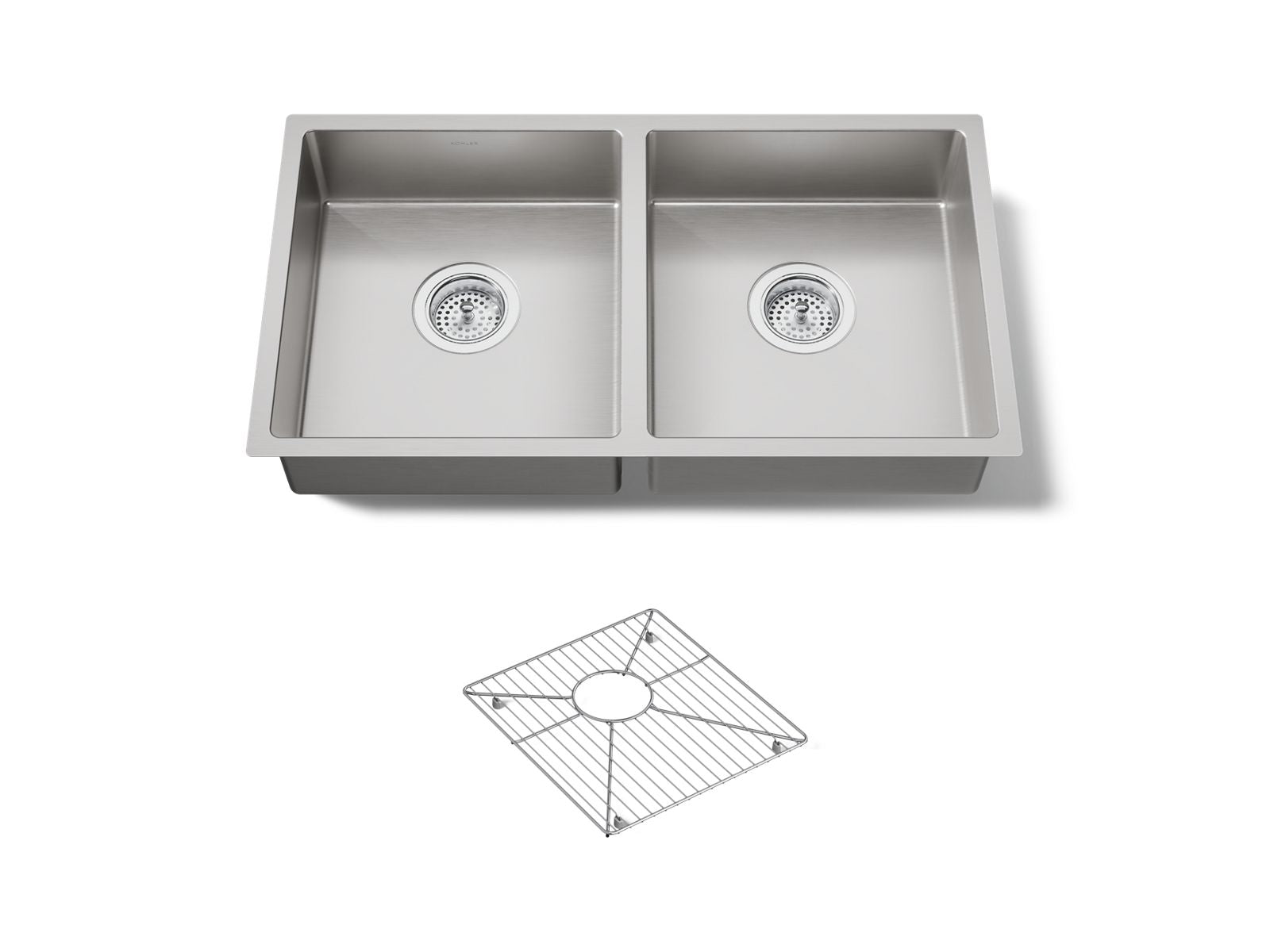 KOHLER K-33155-NA Strive 29-1/2" Undermount Double-Bowl Kitchen Sink - Stainless Steel