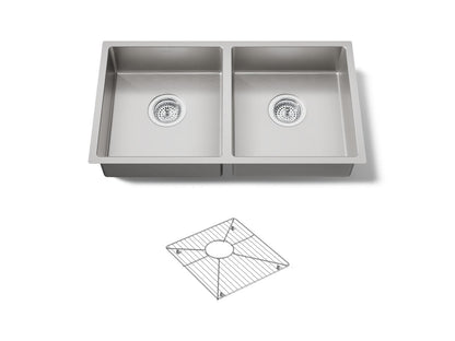KOHLER K-33155-NA Strive 29-1/2" undermount double-bowl kitchen sink - Stainless Steel