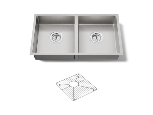 KOHLER K-33155-NA Strive 29-1/2" undermount double-bowl kitchen sink - Stainless Steel