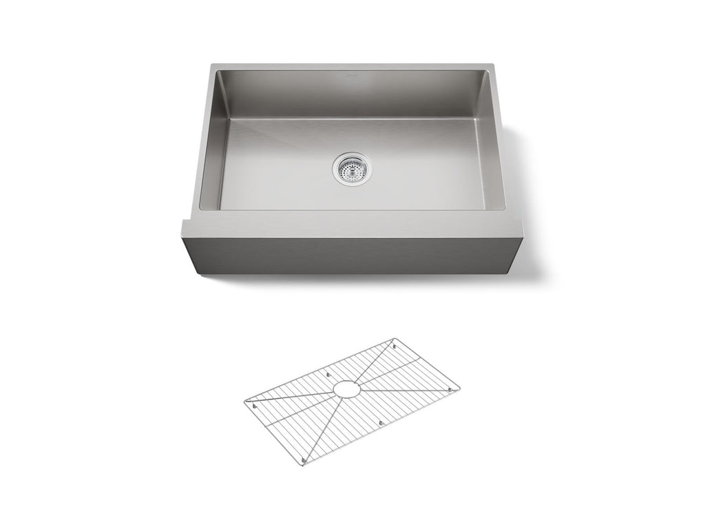 KOHLER K-33157-NA Strive 32-1/2" Undermount Single-Bowl Farmhouse Kitchen Sink - Stainless Steel