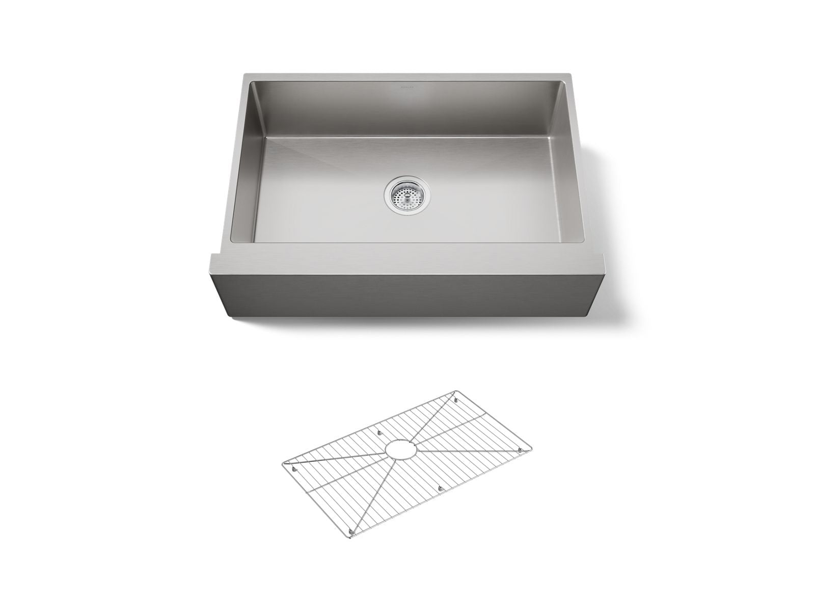 KOHLER K-33157-NA Strive 32-1/2" Undermount Single-Bowl Farmhouse Kitchen Sink - Stainless Steel