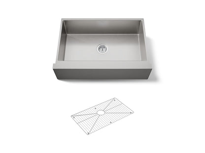 KOHLER K-33157-NA Strive 32-1/2" undermount single-bowl farmhouse kitchen sink - Stainless Steel