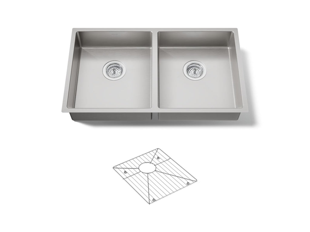 KOHLER K-33160-NA Strive 32" Undermount Double-Bowl Kitchen Sink - Stainless Steel