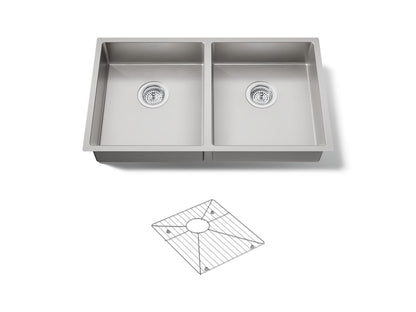 KOHLER K-33160-NA Strive 32" undermount double-bowl kitchen sink - Stainless Steel
