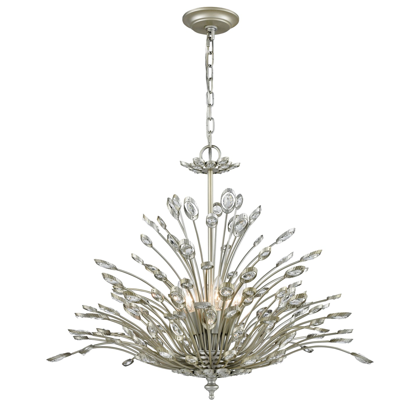 ELK SHOWROOM 33184/6 Mullica 28'' Wide 6-Light Chandelier - Aged Silver