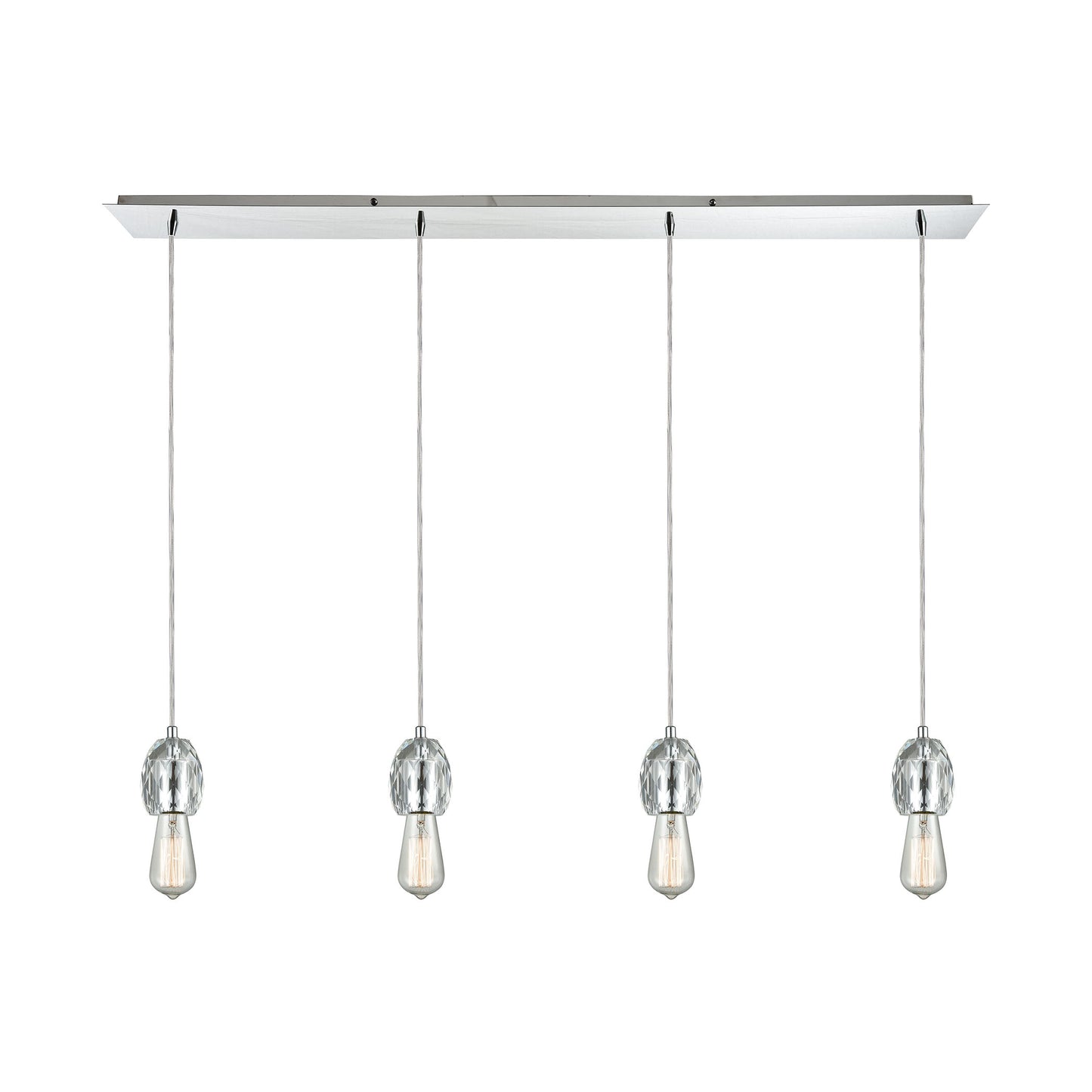 ELK SHOWROOM 33220/4LP Socketholder 4-Light Linear Pendant Fixture in Polished Chrome