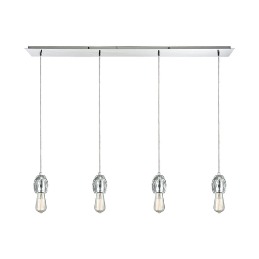 ELK SHOWROOM 33220/4LP Socketholder 4-Light Linear Pendant Fixture in Polished Chrome