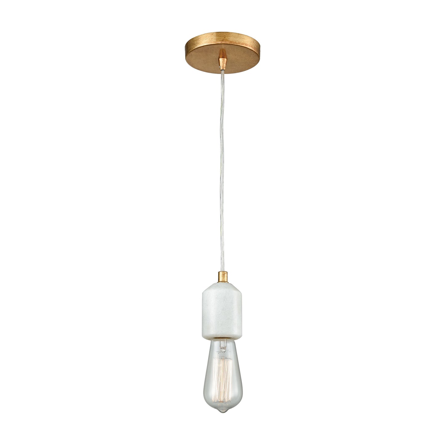 ELK SHOWROOM 33230/1 Socketholder 2'' Wide 1-Light Mini Pendant - Antique Gold Leaf