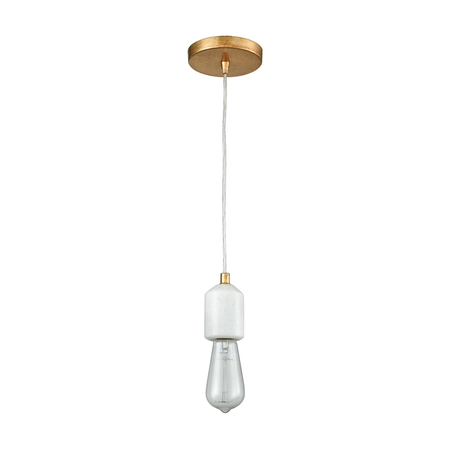 ELK SHOWROOM 33230/1 Socketholder 2'' Wide 1-Light Mini Pendant - Antique Gold Leaf