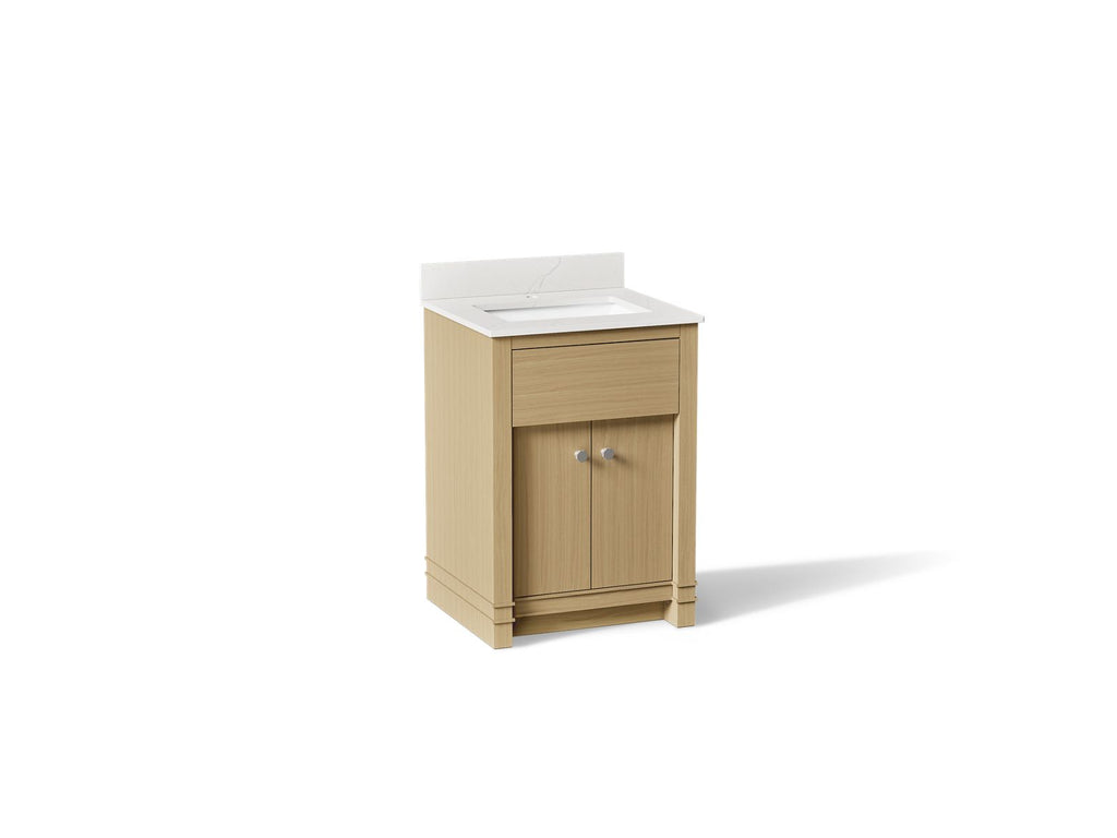KOHLER K-33264-WEK Alouette 24" Bathroom Vanity Cabinet With Sink And Quartz Top - Light Oak