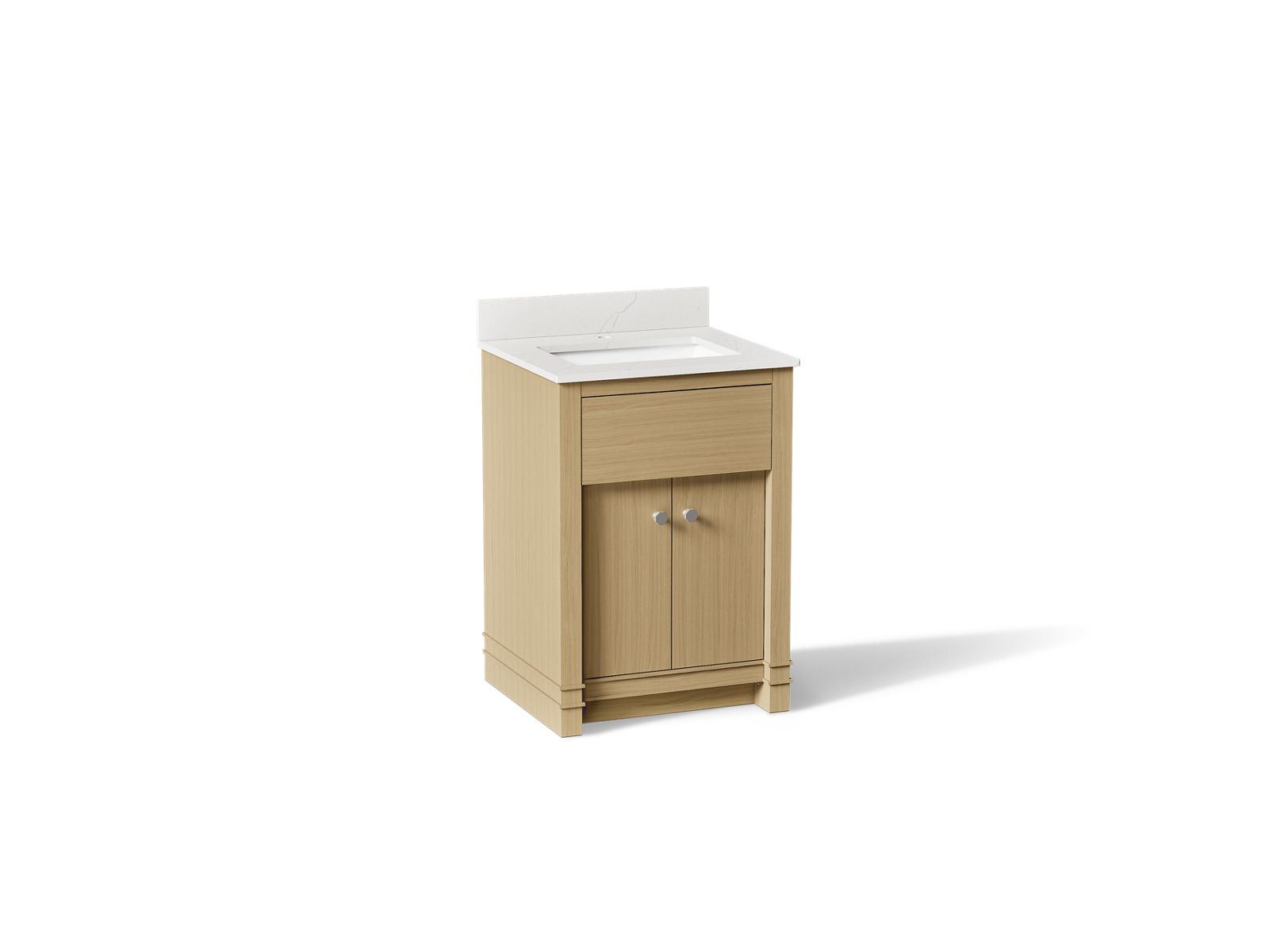 KOHLER K-33264-WEK Alouette 24" Bathroom Vanity Cabinet With Sink And Quartz Top - Light Oak