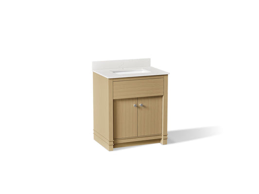 KOHLER K-33265-WEK Alouette 30" bathroom vanity cabinet with sink and quartz top - Light Oak