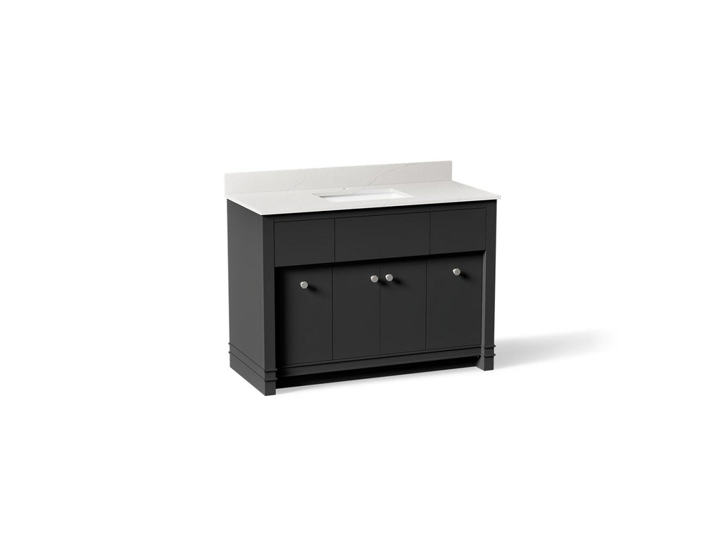 KOHLER K-33268-DWG Alouette 48" Bathroom Vanity Cabinet With Sink And Quartz Top - Ferrous Grey