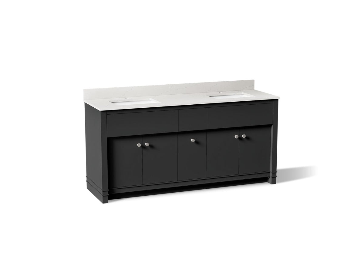 KOHLER K-33294-DWG Alouette 72" Bathroom Vanity Cabinet With Sinks And Quartz Top - Ferrous Grey
