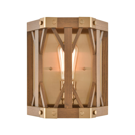 ELK SHOWROOM 33330/1 Structure 10'' High 1-Light Sconce - Medium Oak