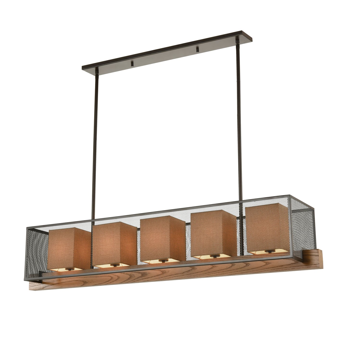 ELK SHOWROOM 33347/5 Crossbeam 57'' Wide 5-Light Linear Chandelier - Oil Rubbed Bronze