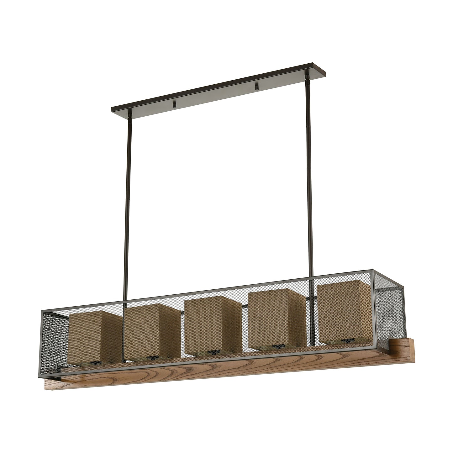 ELK SHOWROOM 33347/5 Crossbeam 57'' Wide 5-Light Linear Chandelier - Oil Rubbed Bronze