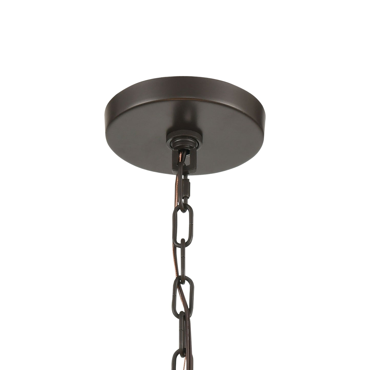 ELK SHOWROOM 33364/6 Wooden Barrel 19'' Wide 6-Light Chandelier - Oil Rubbed Bronze