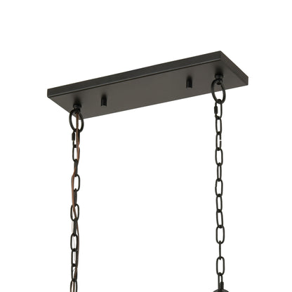 ELK SHOWROOM 33386/5 Wooden Crate 40'' Wide 5-Light Linear Chandelier - Oil Rubbed Bronze