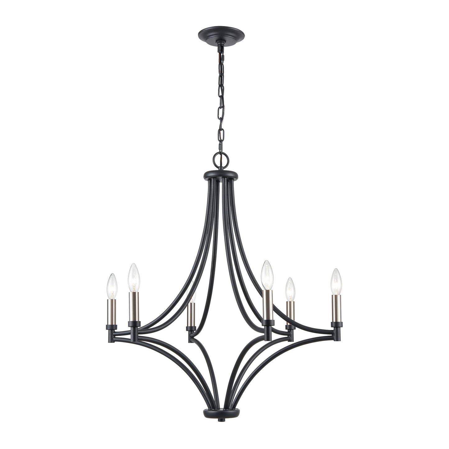 ELK SHOWROOM 33436/6 Spanish Villa 26'' Wide 6-Light Chandelier - Charcoal