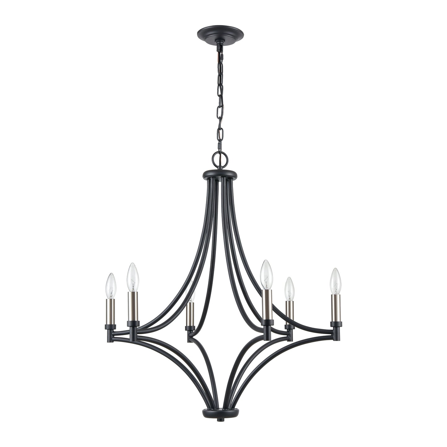 ELK SHOWROOM 33436/6 Spanish Villa 26'' Wide 6-Light Chandelier - Charcoal