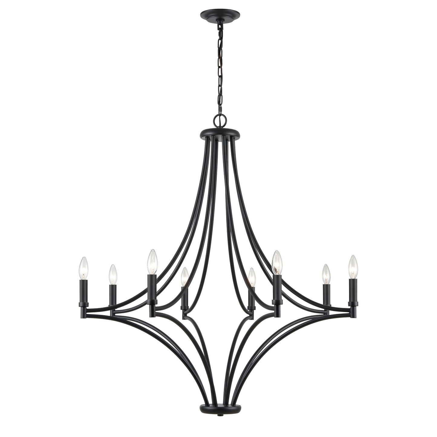 ELK SHOWROOM 33437/8 Spanish Villa 36'' Wide 8-Light Chandelier - Charcoal