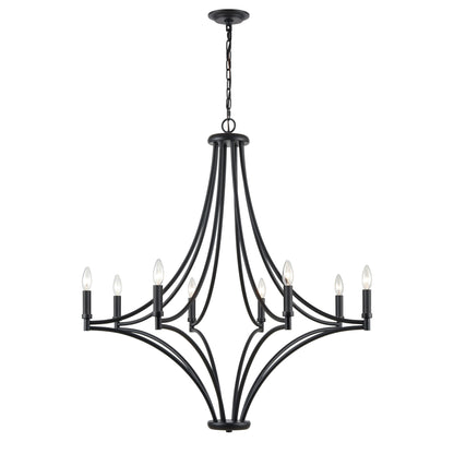 ELK SHOWROOM 33437/8 Spanish Villa 36'' Wide 8-Light Chandelier - Charcoal