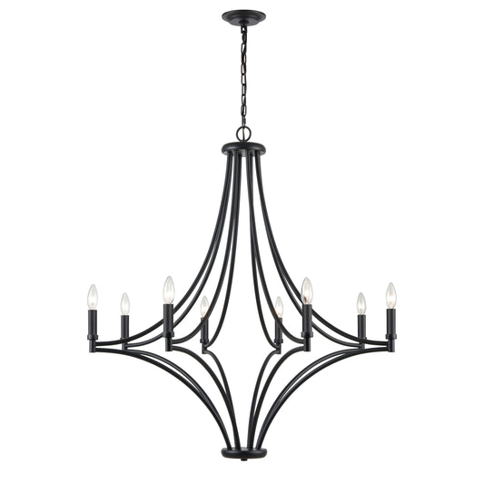 ELK SHOWROOM 33437/8 Spanish Villa 36'' Wide 8-Light Chandelier - Charcoal