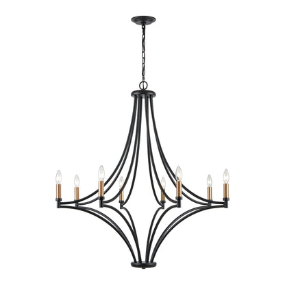 ELK SHOWROOM 33437/8 Spanish Villa 36'' Wide 8-Light Chandelier - Charcoal