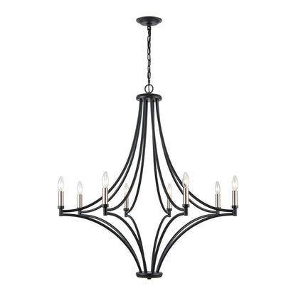 ELK SHOWROOM 33437/8 Spanish Villa 36'' Wide 8-Light Chandelier - Charcoal